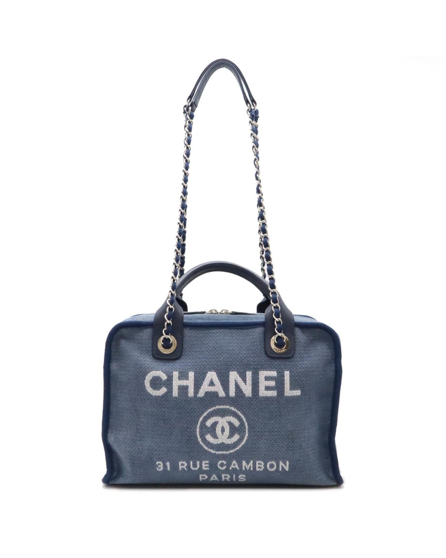 Chanel Denim Tote Bag with  Card and Slight Wear
