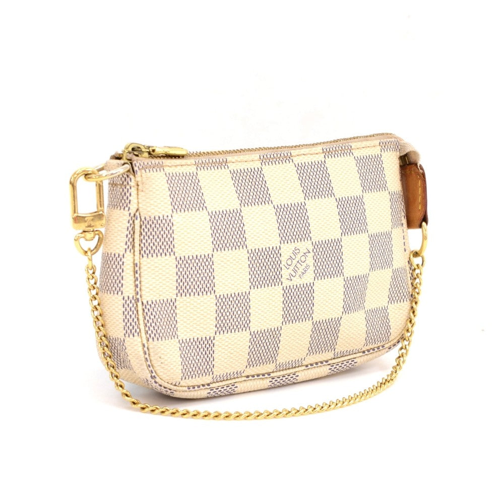 Louis Vuitto Mini Pochette Accessoires Damier Azur Canvas Evening Bag