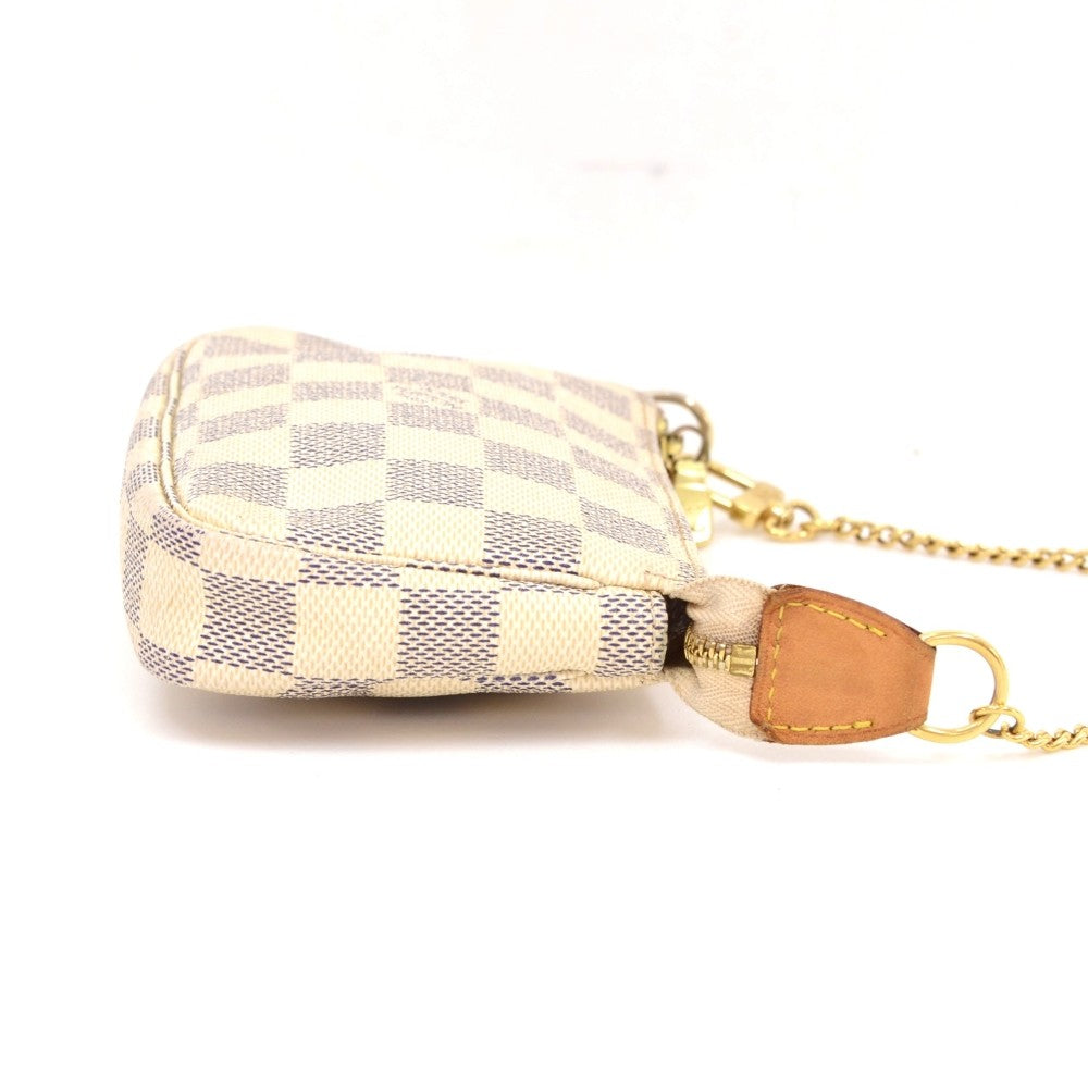 Louis Vuitto Mini Pochette Accessoires Damier Azur Canvas Evening Bag