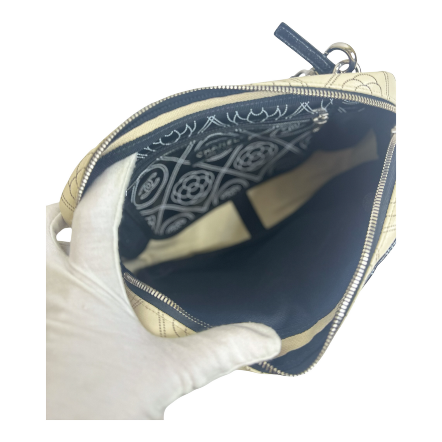 Chanel Coated Canvas Calfskin Camellia Printed Camera Case