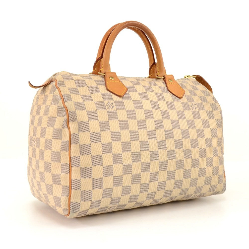 Louis Vuitto Speedy 30 Damier Azur Canvas Handbag