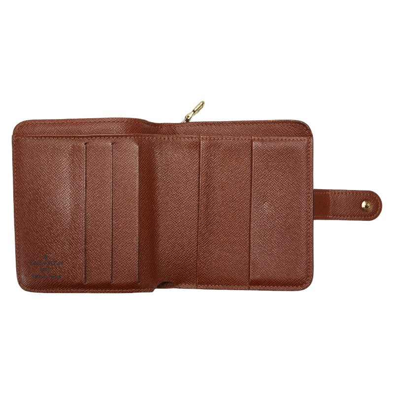 Louis Vuitton Monogram M61667 Double Folded Wallet PVC/Leather Brown
