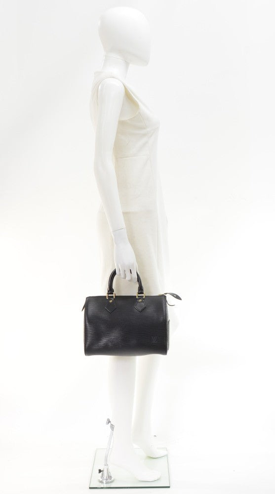 Louis Vuitto Speedy 25 Black Epi Leather Handbag