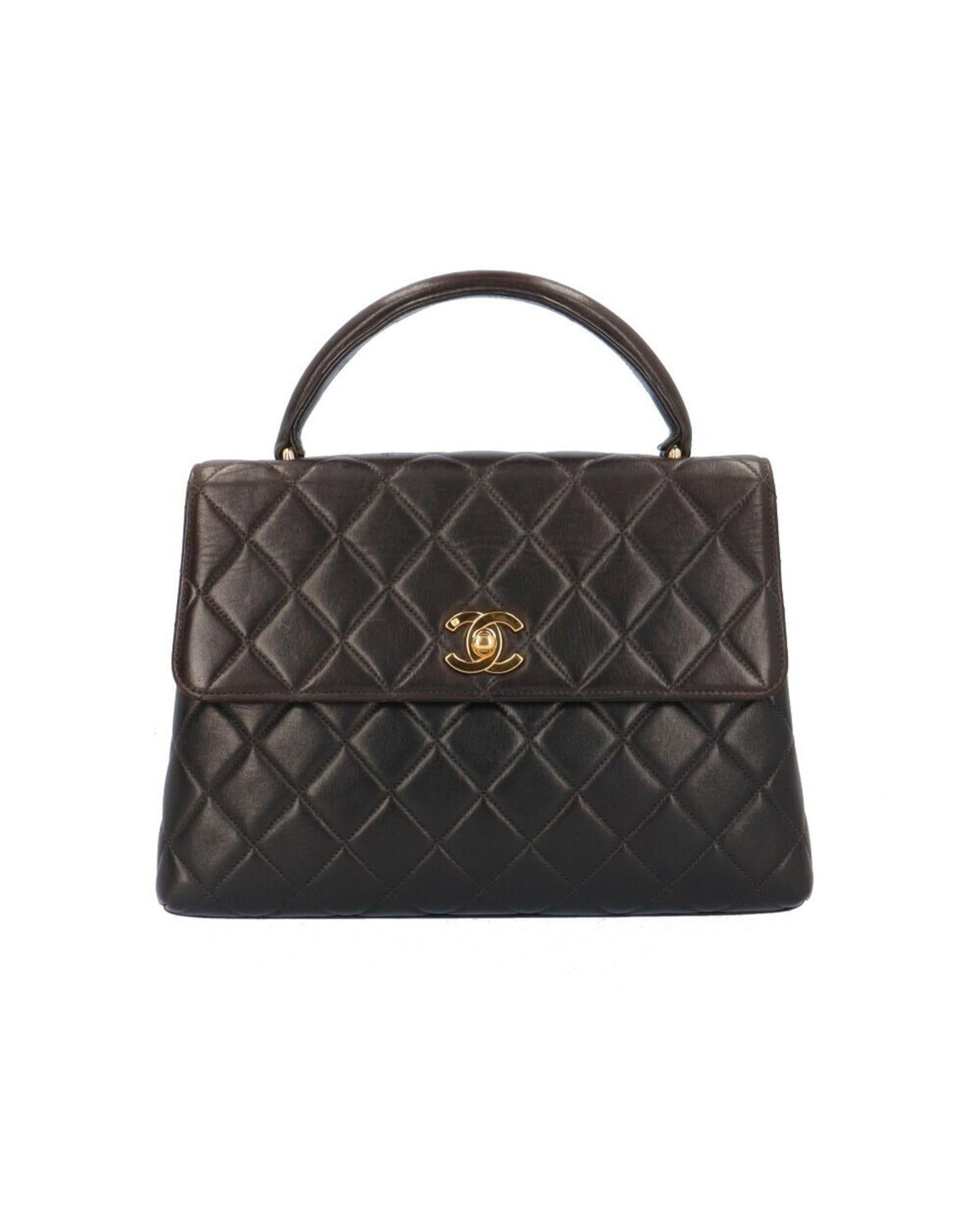 Chanel Leather Coco Handle Bag with  Card