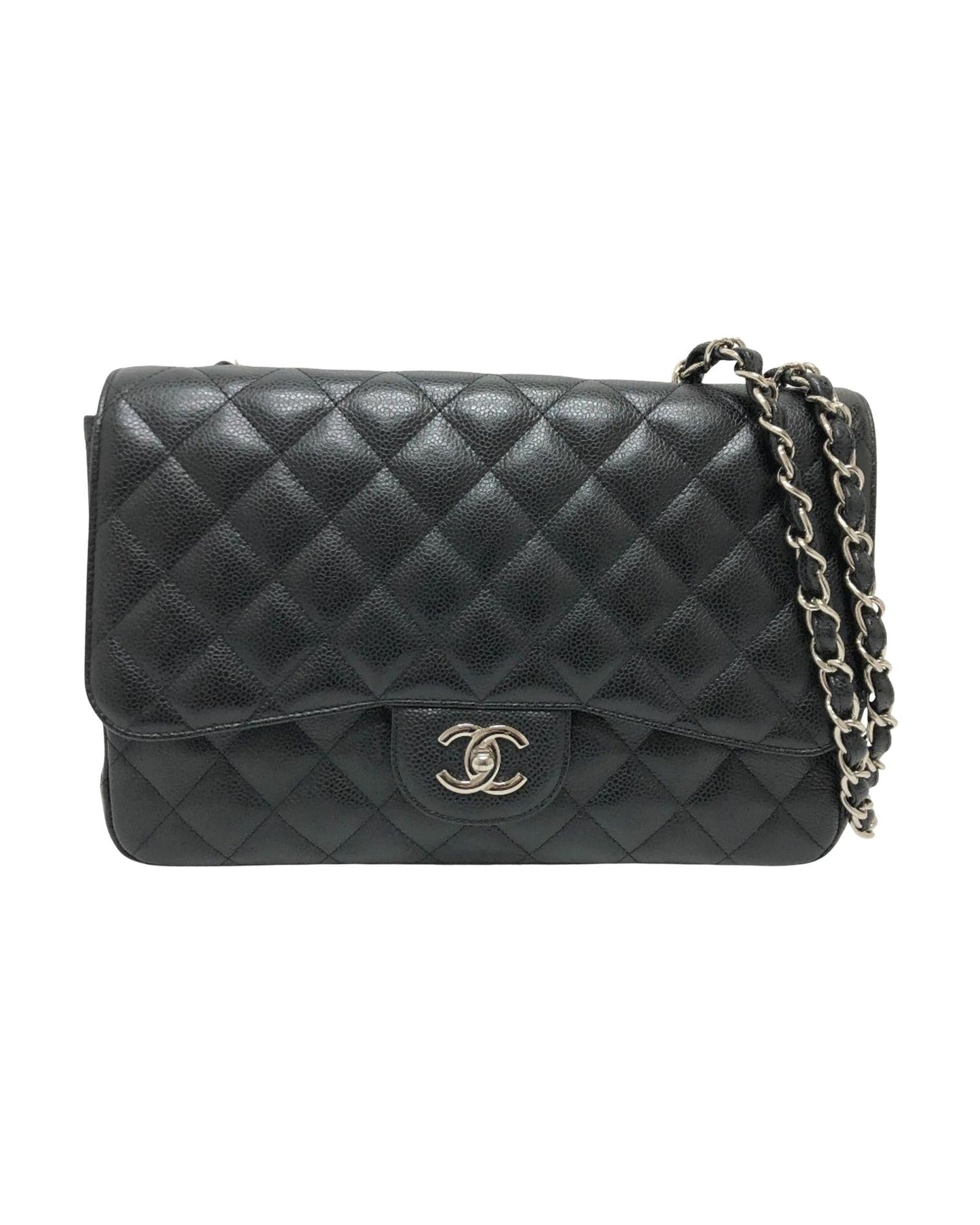Chanel Luxury Leather Jumbo Handbag with Box and Dust Bag