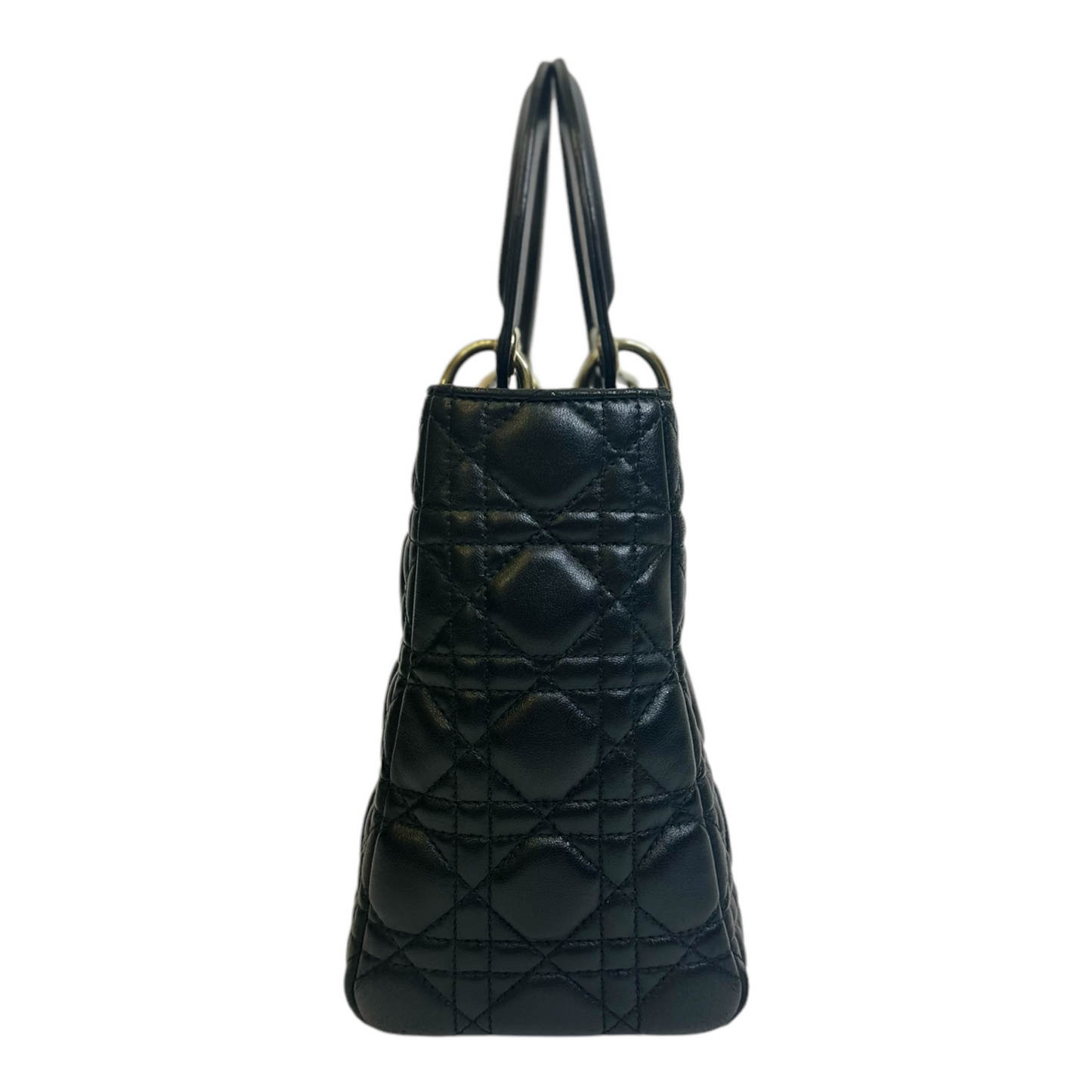 Christian Dior Lambskin Cannage Medium Lady Dior Black