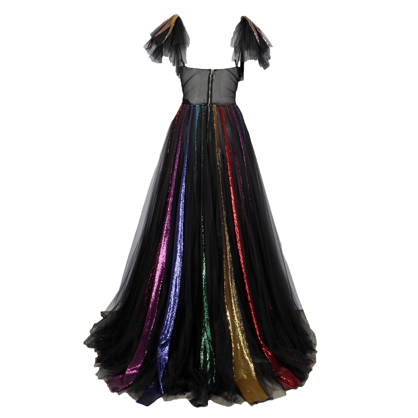 GLM-- Embroidered Sequin Tulle Gown - '10s