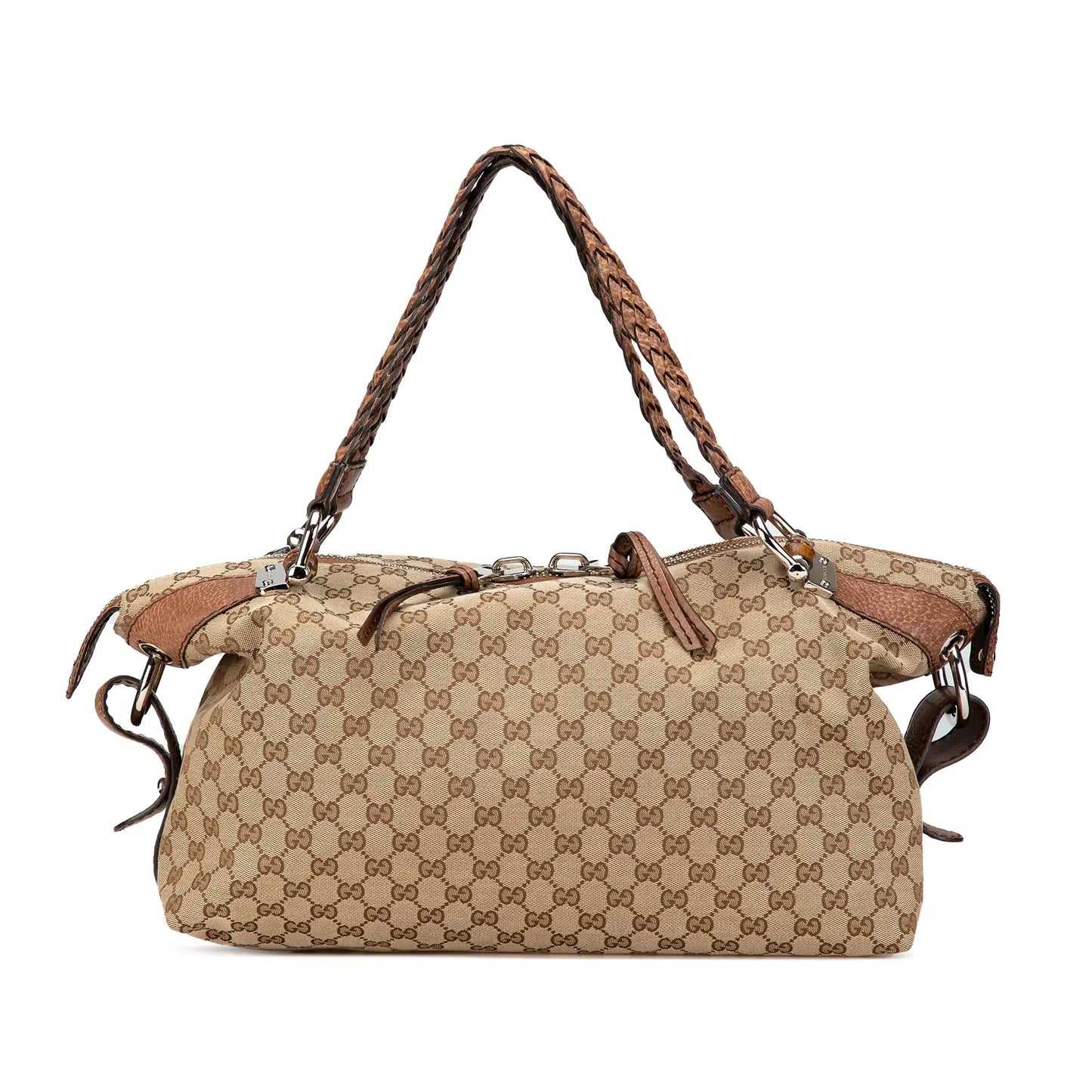 GLM-- Bamboo Bar Tote Bag Medium Brown GG Canvas