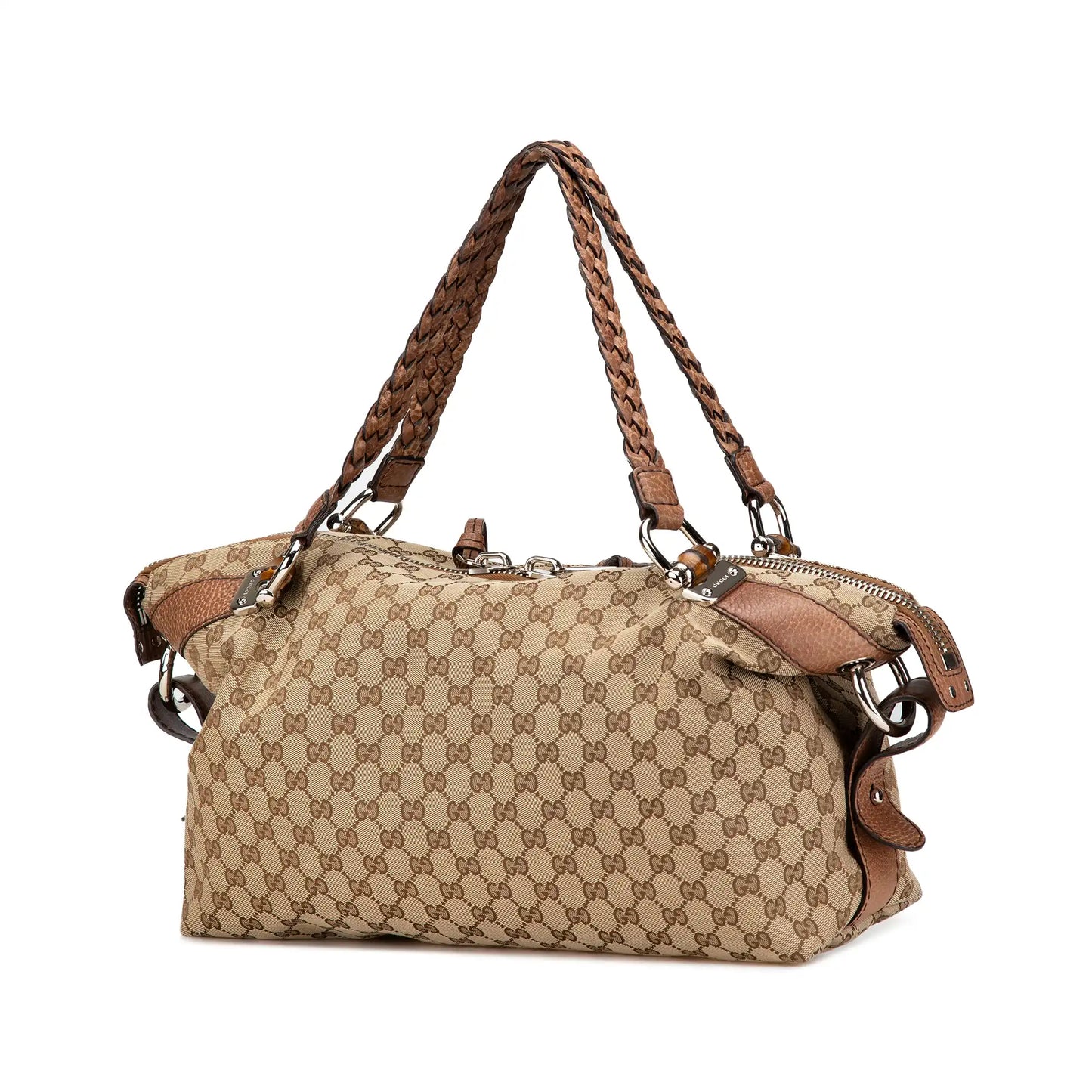 GLM-- Bamboo Bar Tote Bag Medium Brown GG Canvas