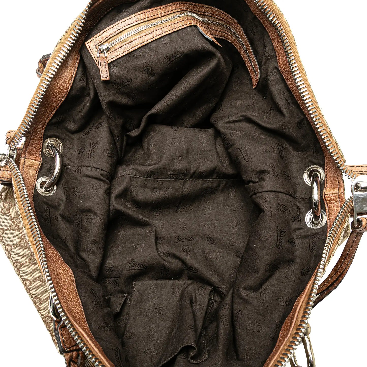 GLM-- Bamboo Bar Tote Bag Medium Brown GG Canvas