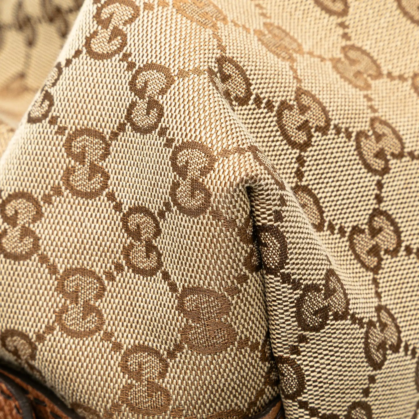 GLM-- Bamboo Bar Tote Bag Medium Brown GG Canvas