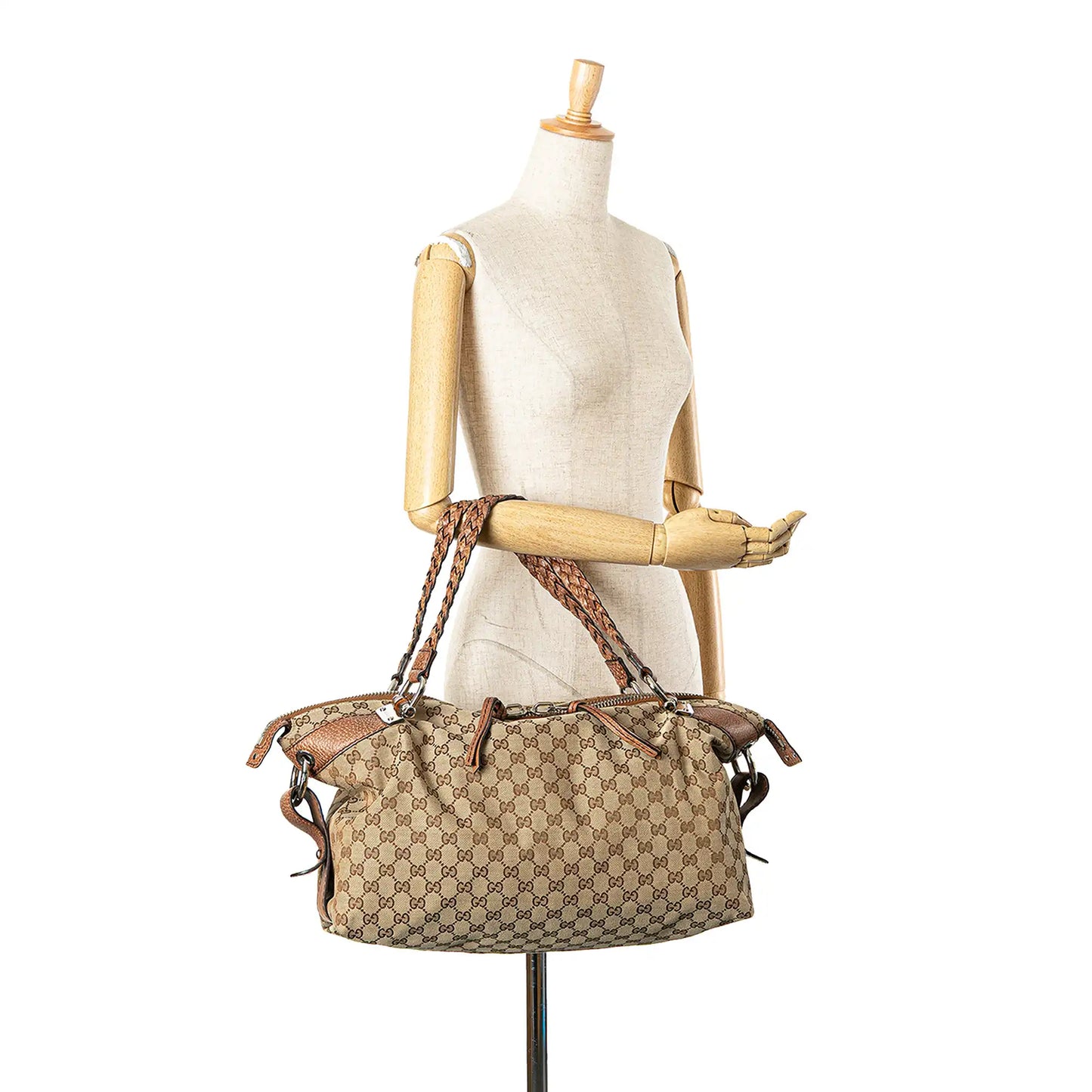 GLM-- Bamboo Bar Tote Bag Medium Brown GG Canvas
