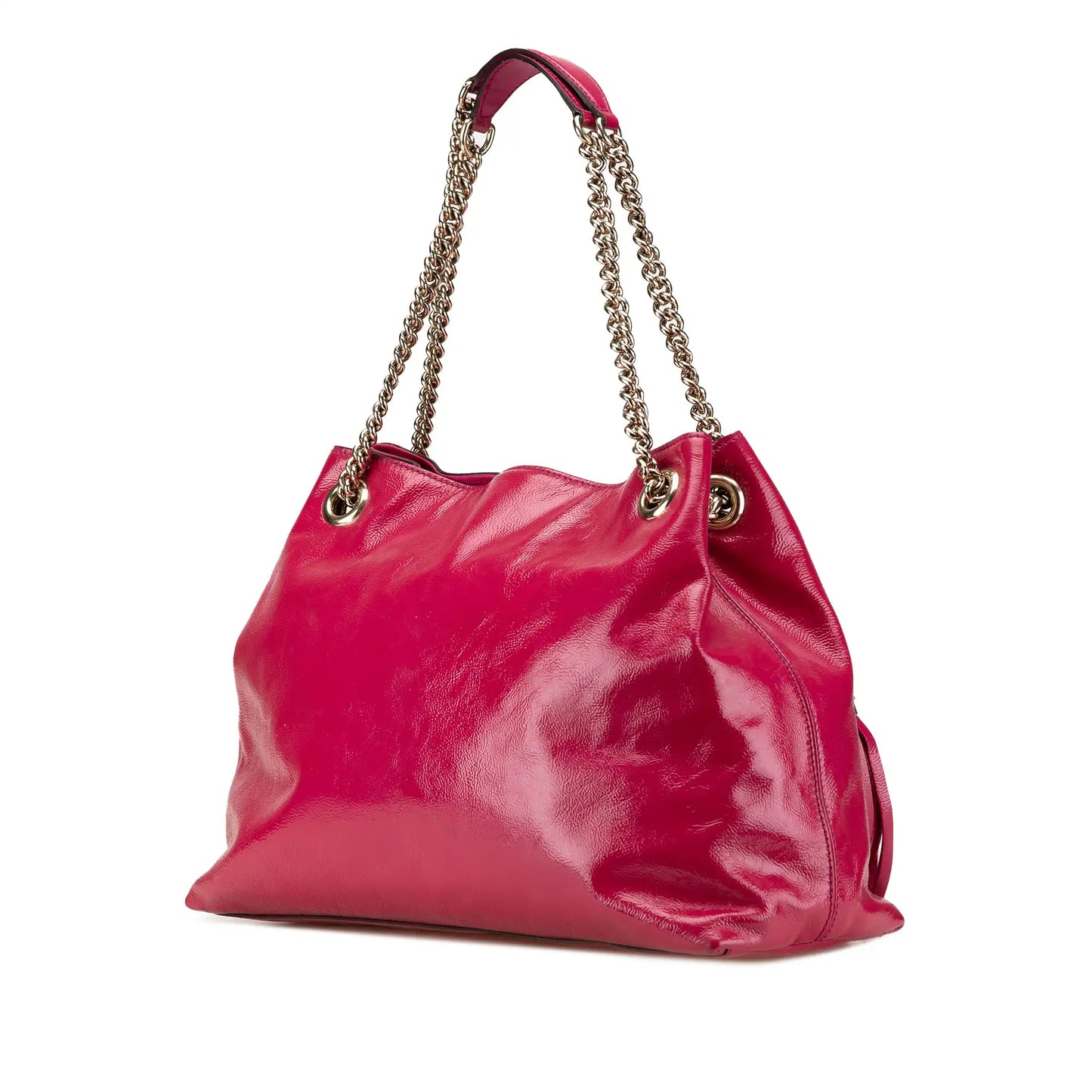 GLM-- Soho Chain Tote Medium Pink Patent Leather