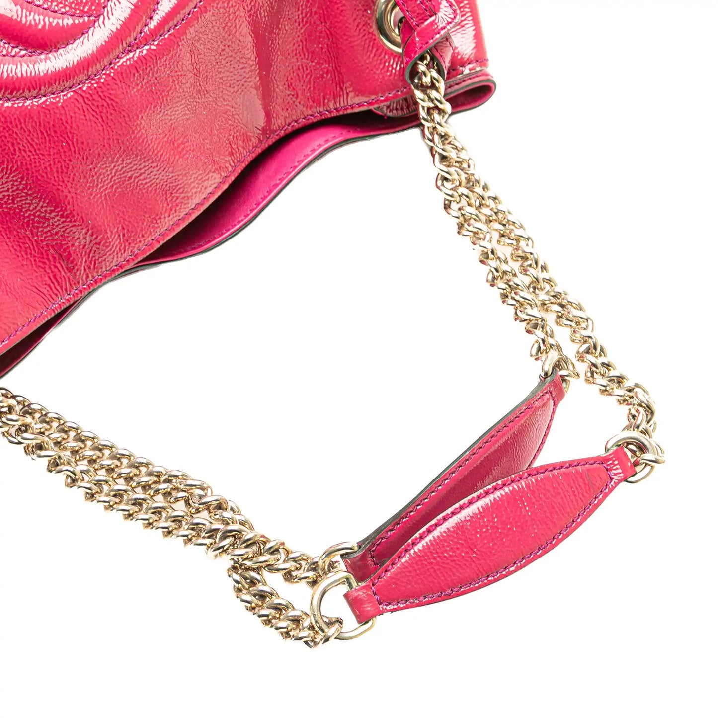 GLM-- Soho Chain Tote Medium Pink Patent Leather