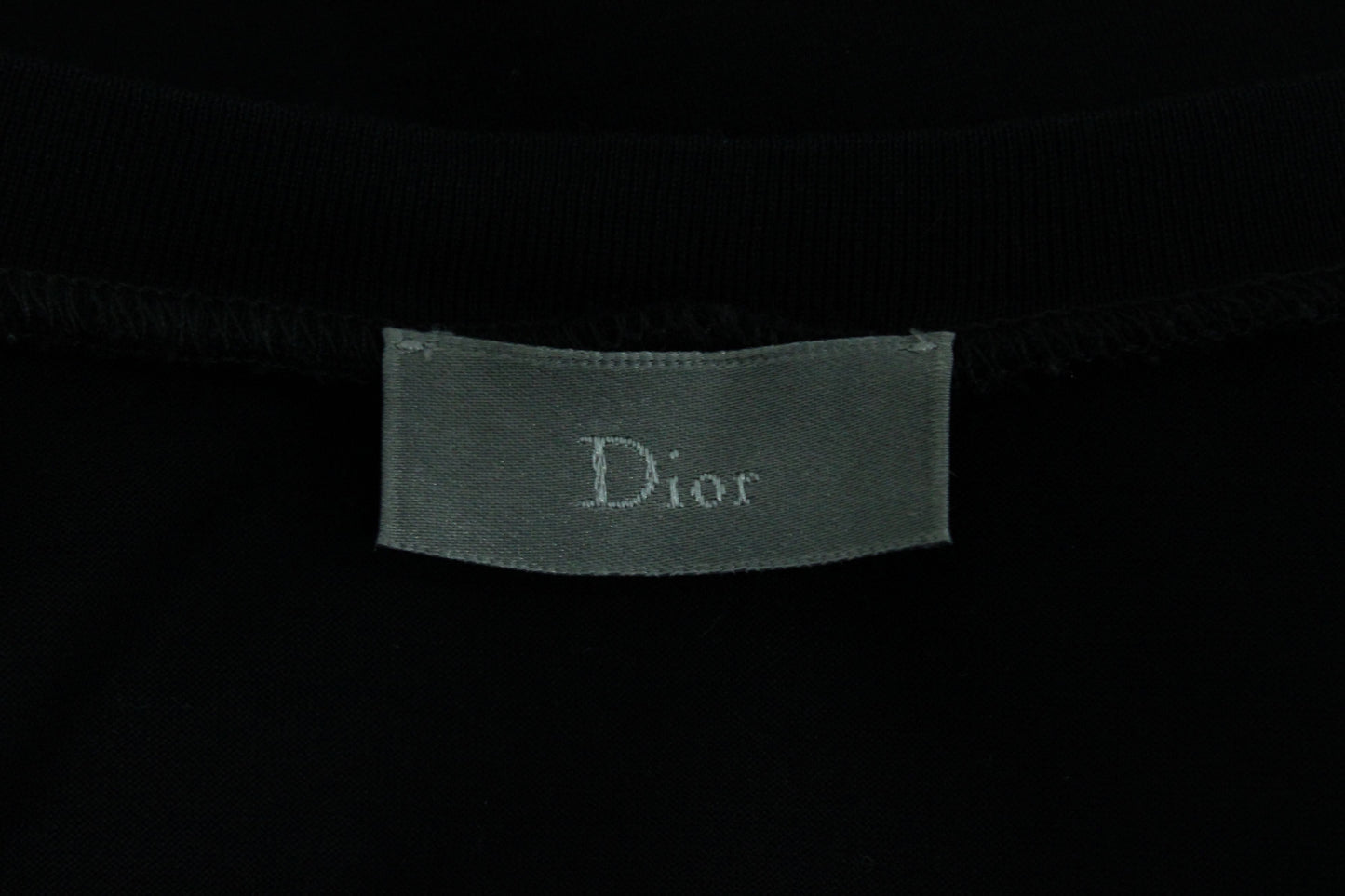 Dior Homme Bee Logo V-Neck T-Shirt in Black Cotton