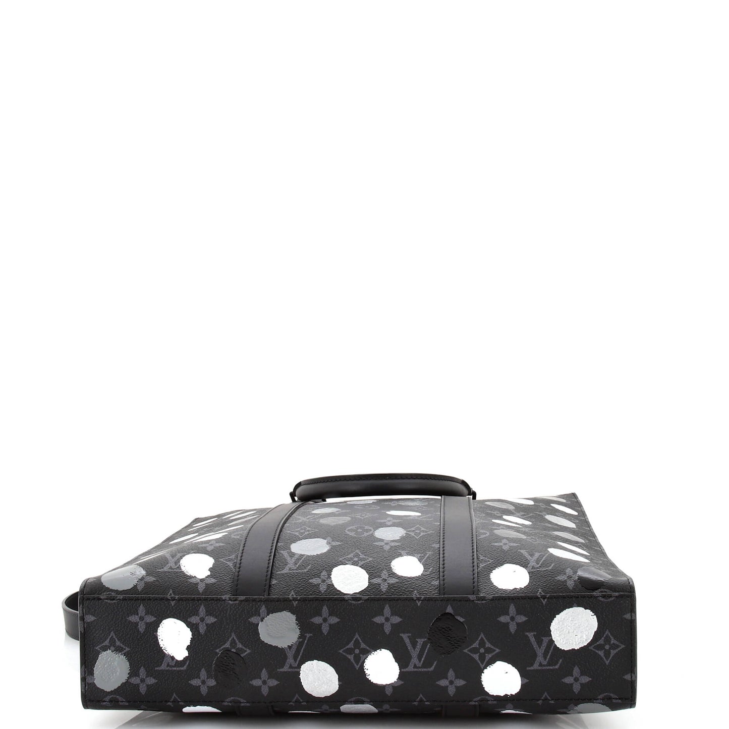 Louis Vuitton Sac Plat Bag Yayoi Kusama Painted Dots Monogram Eclipse Canvas