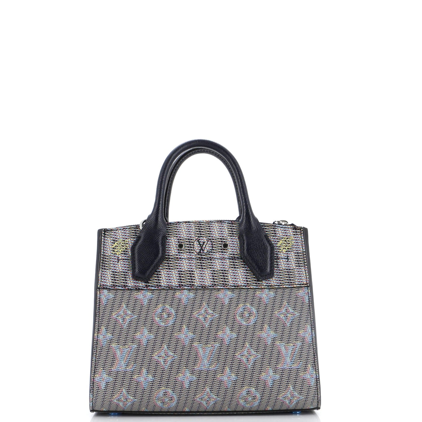 Louis Vuitton City Steamer Handbag Damier Monogram LV Pop Leather Mini