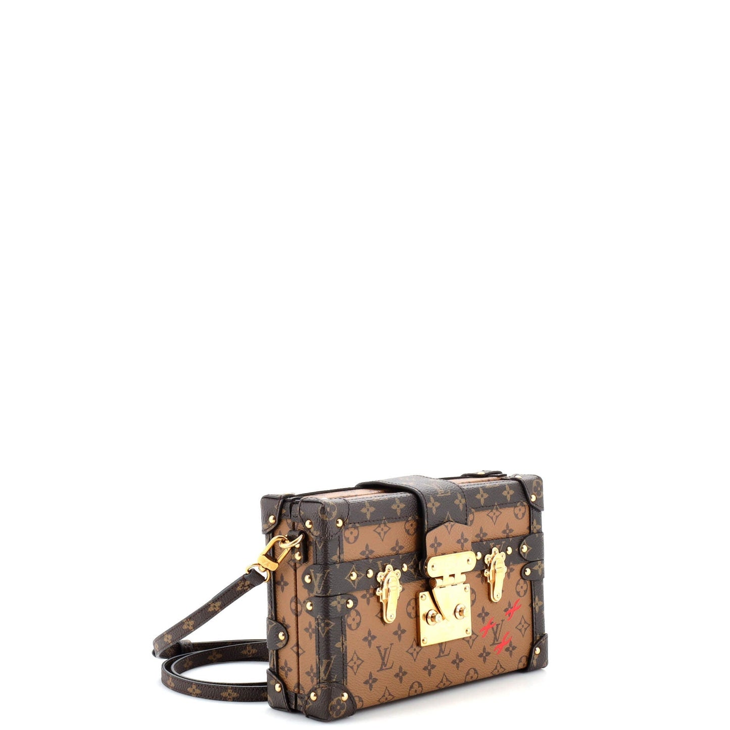 Louis Vuitton Petite Malle Handbag Reverse Monogram Canvas