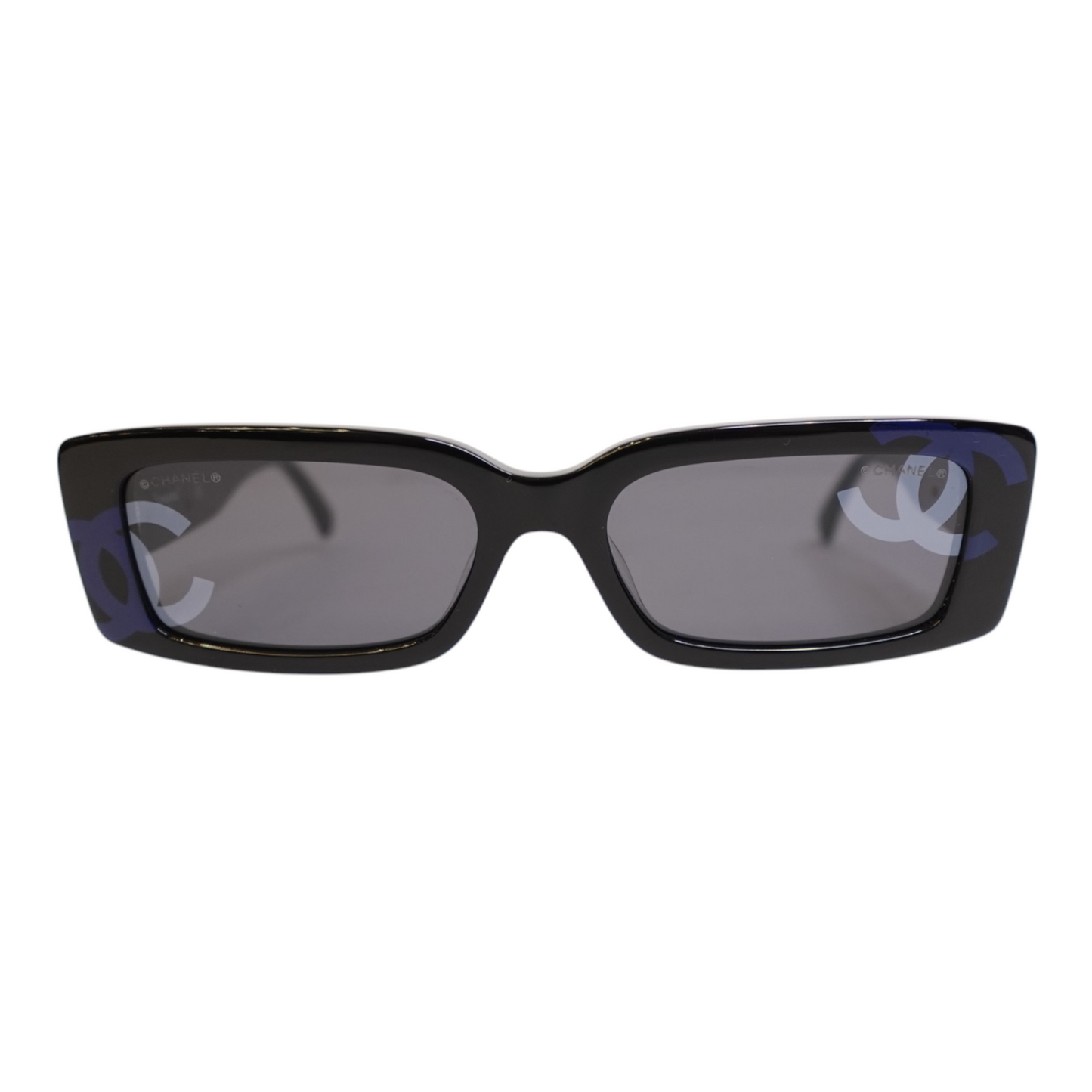 Chanel CC Black Rectangular Sunglasses