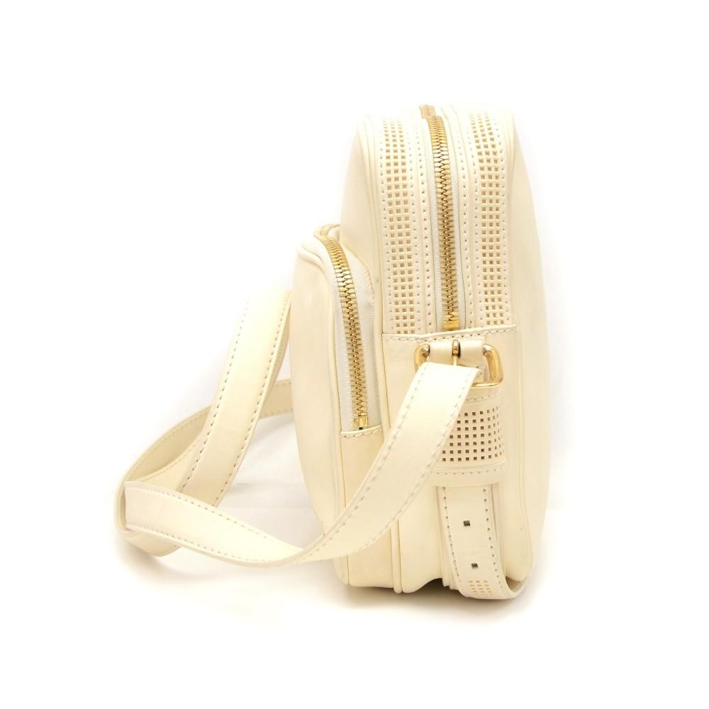 Louis Vuitto Off White Leather Messenger Bag