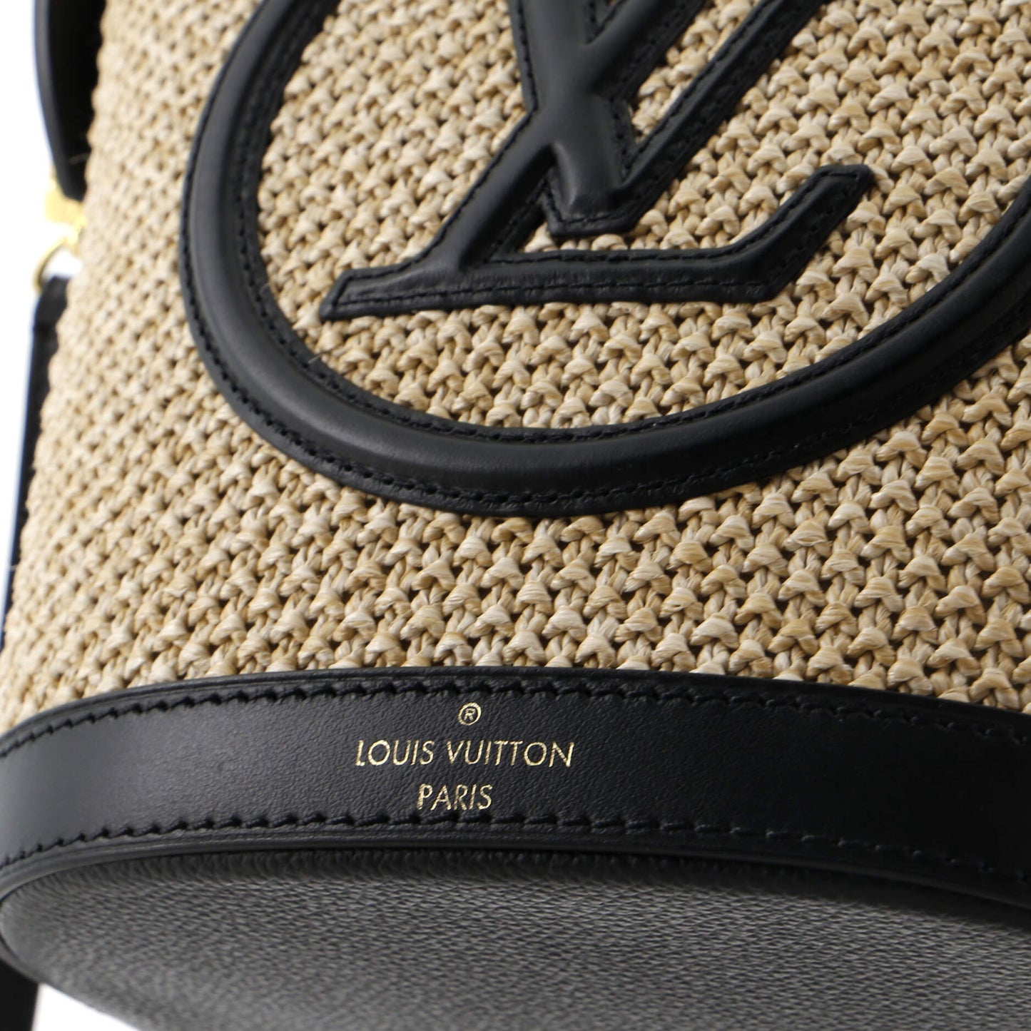 Louis Vuitton Petit Bucket NM Bag Raffia with Leather