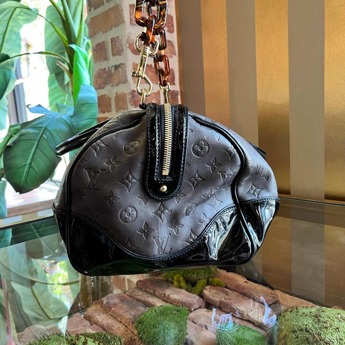 LOUIS VUITTON Limited Edition Stephen Embossed Monogram Calfskin Satchel Bag
