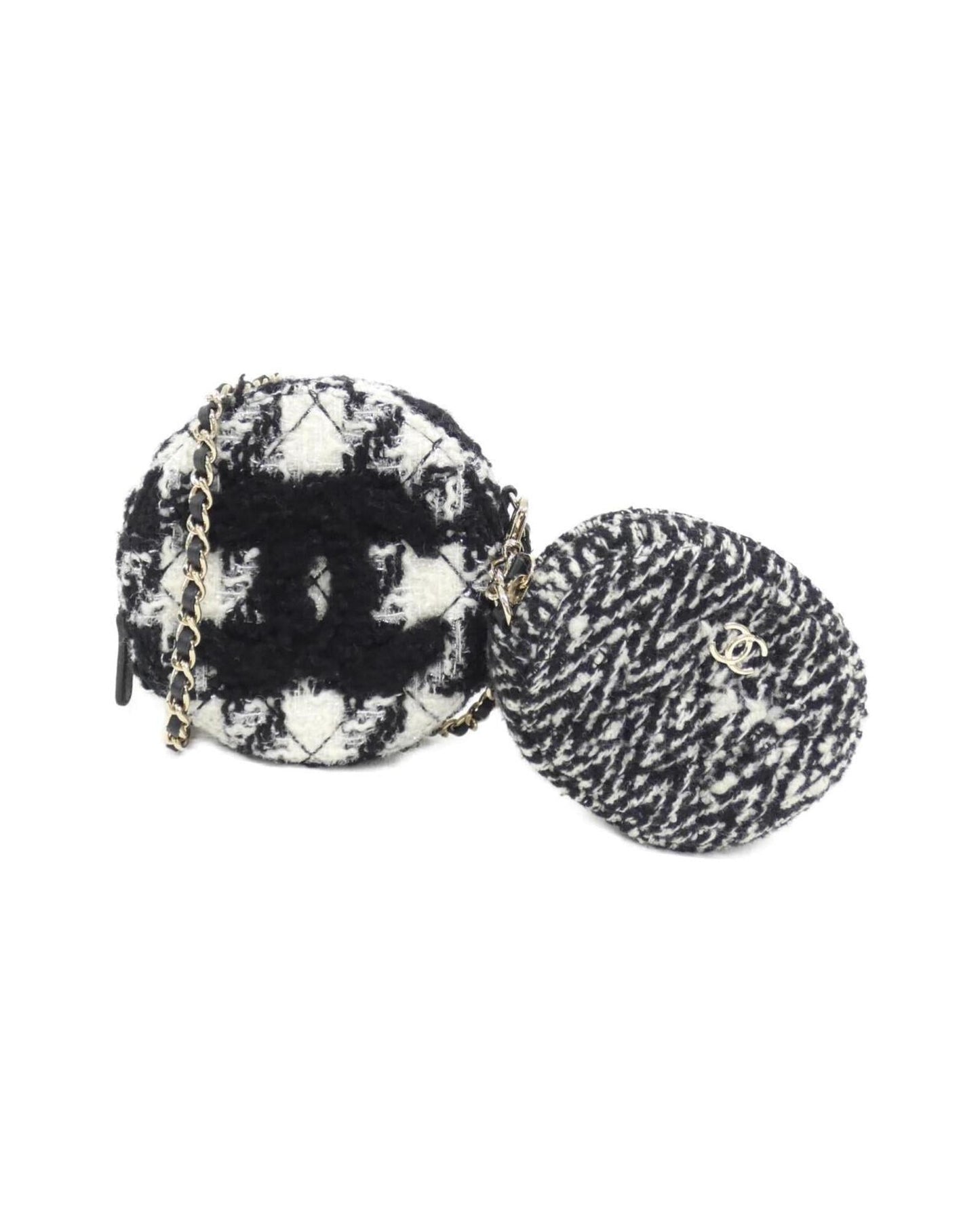 Chanel Round Tweed Clutch Bag