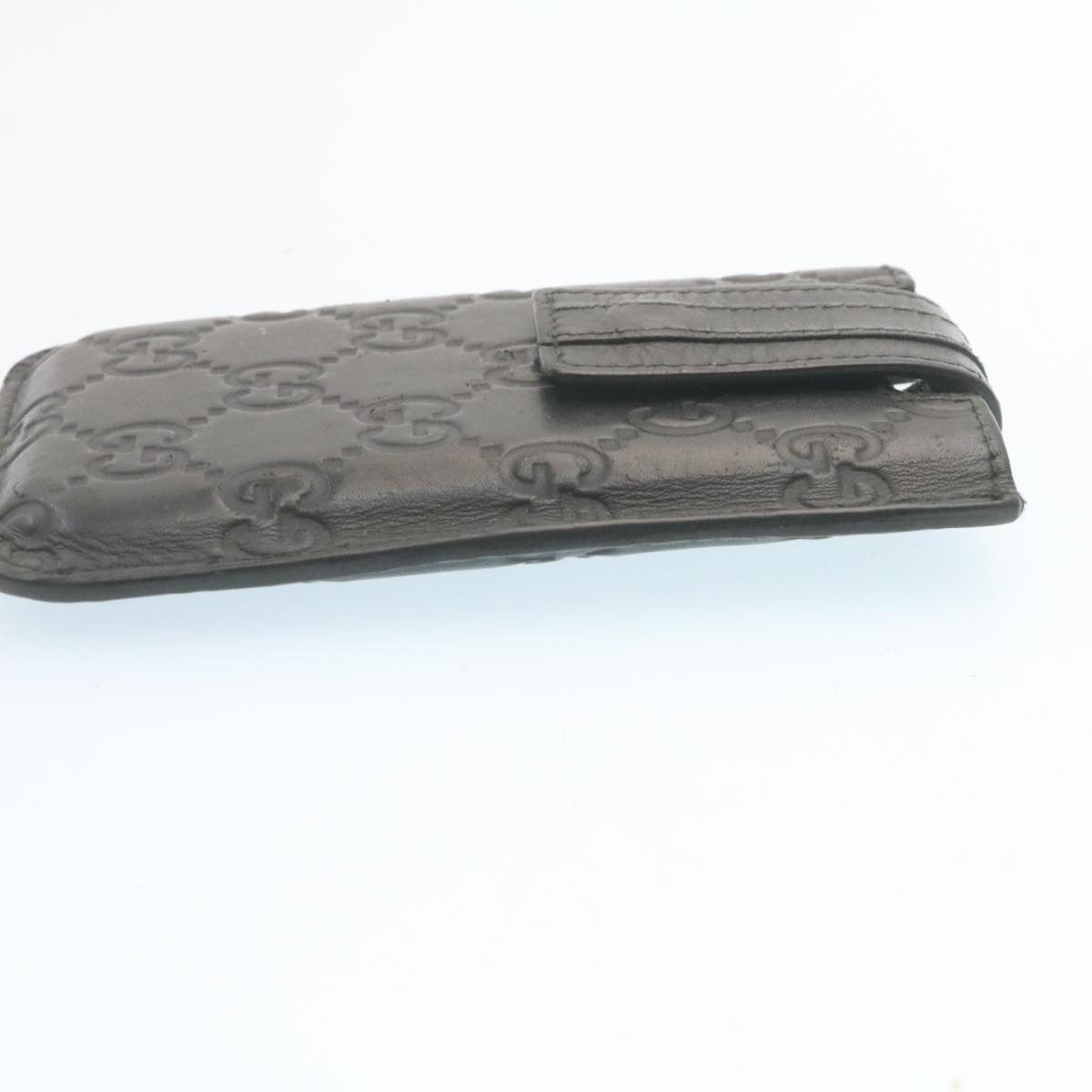 GUCCI Guccissima GG Canvas Smart Phone Case Leather Black 27996