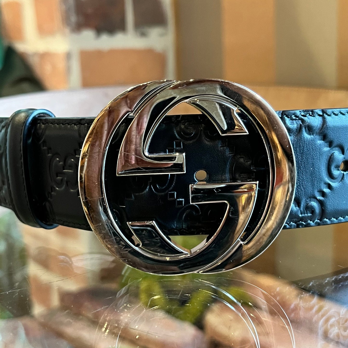 GUCCI Guccissima Interlocking G Belt SZ80/32(4US)