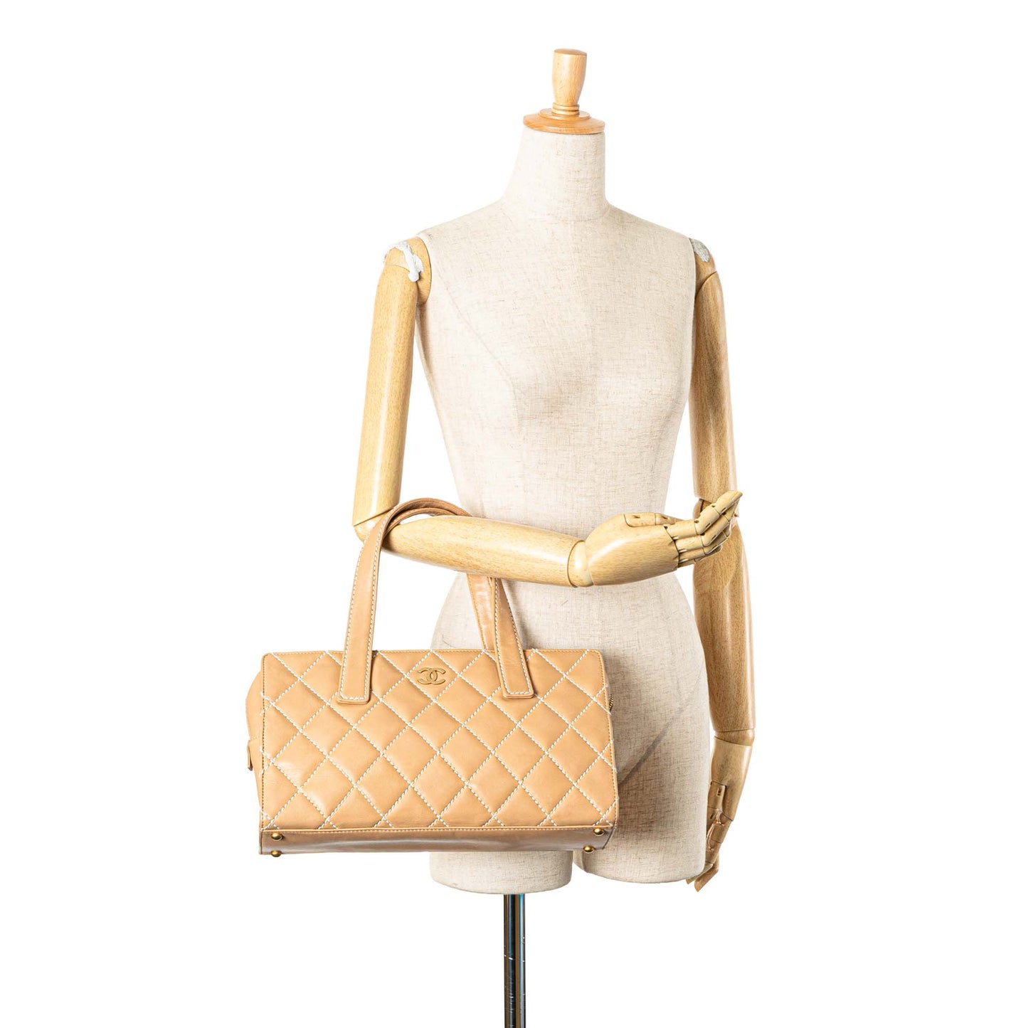 Chanel Cc Lambskin Wild Stitch Handbag