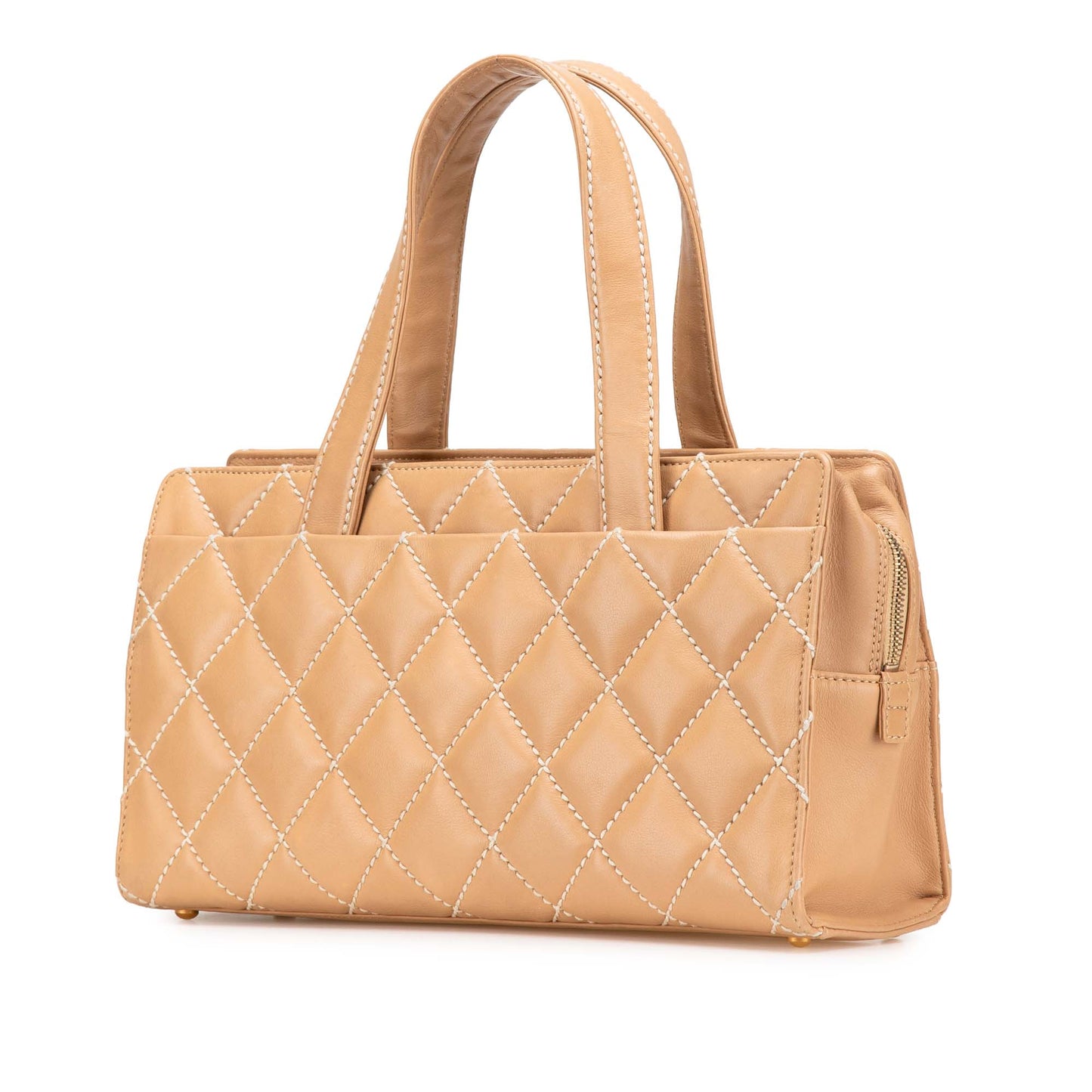 Chanel Cc Lambskin Wild Stitch Handbag