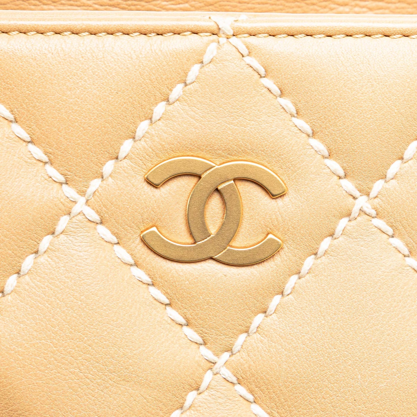 Chanel Cc Lambskin Wild Stitch Handbag