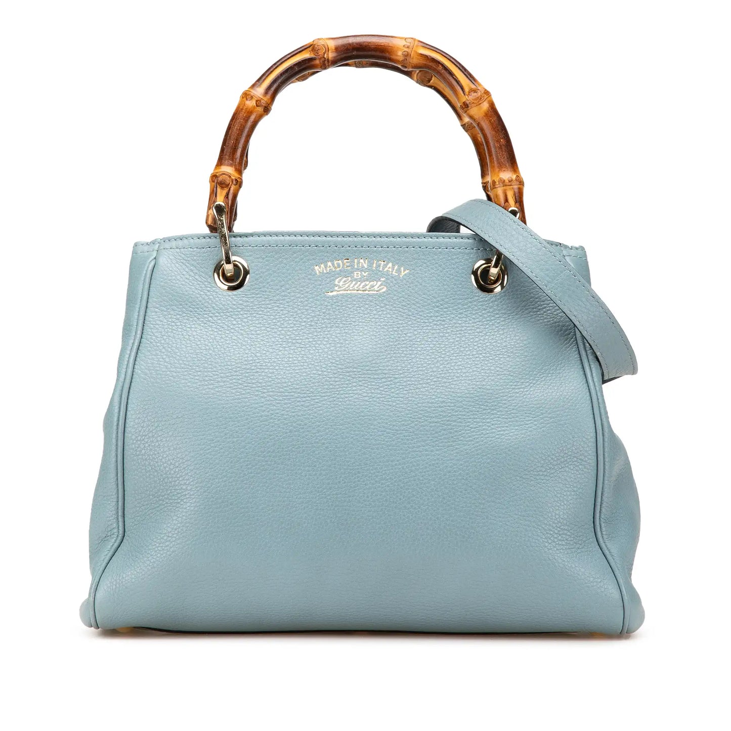 GLM-- Bamboo Shopper Small Baby Blue Leather