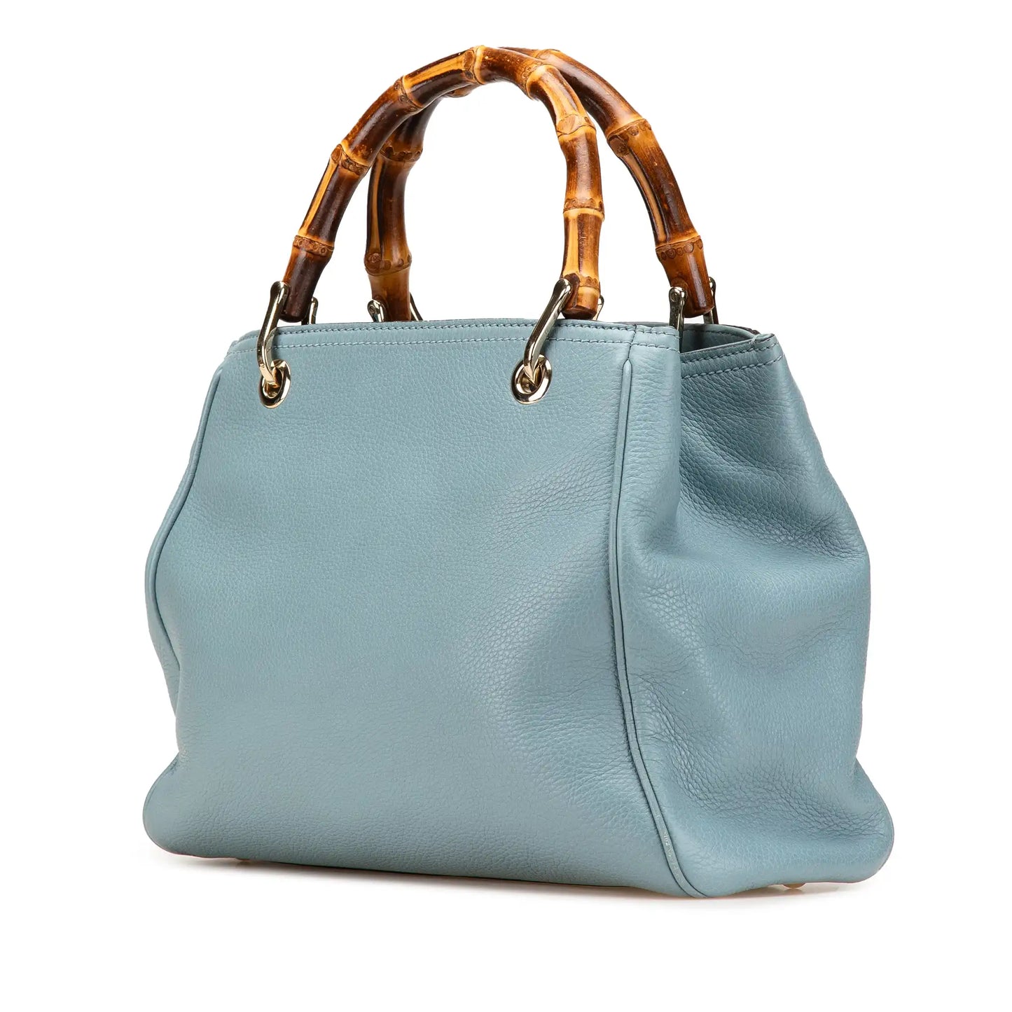 GLM-- Bamboo Shopper Small Baby Blue Leather