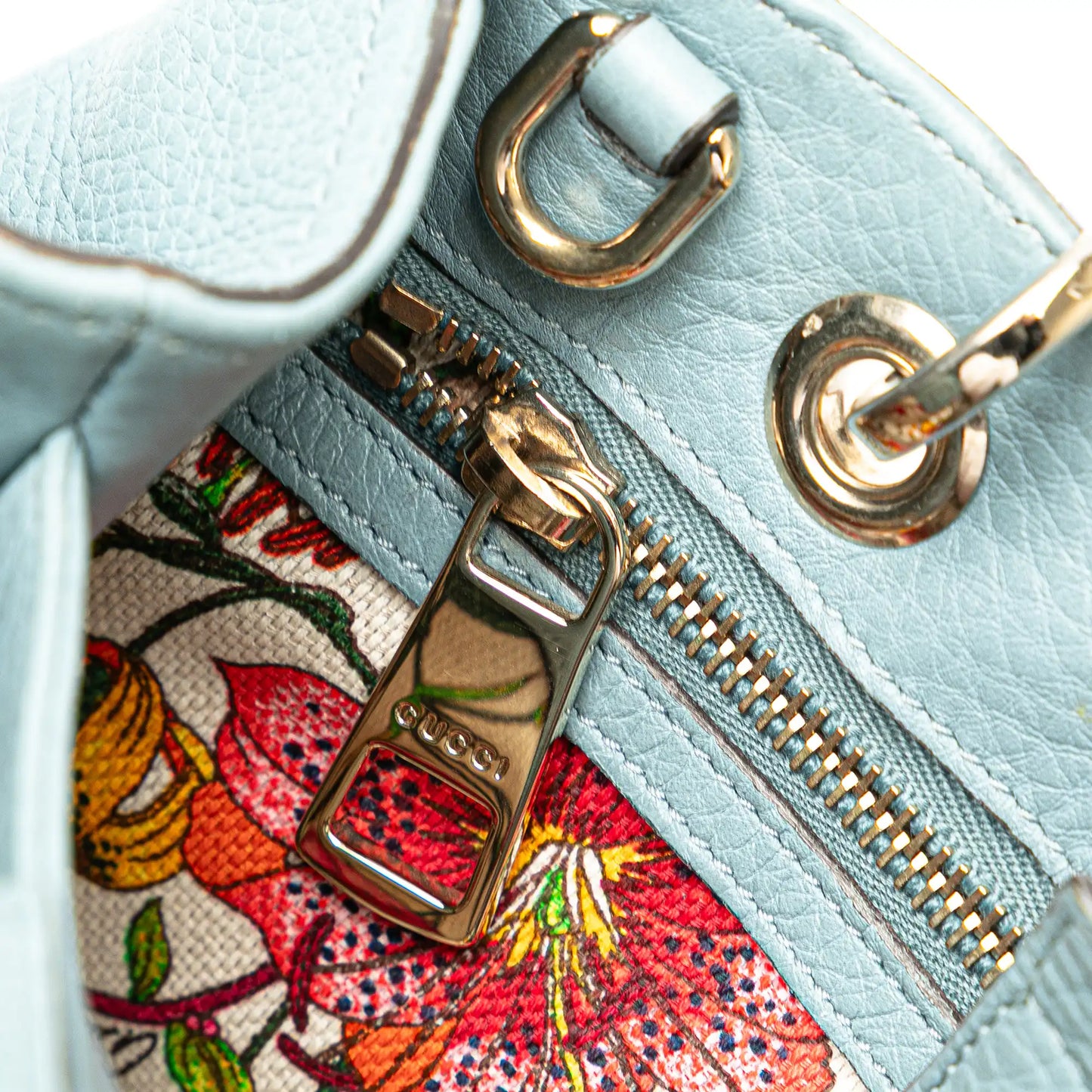 GLM-- Bamboo Shopper Small Baby Blue Leather