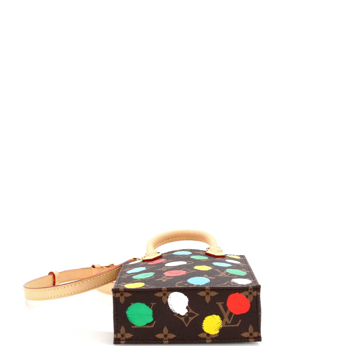 Louis Vuitton Petit Sac Plat Bag Yayoi Kusama Painted Dots Monogram Canvas