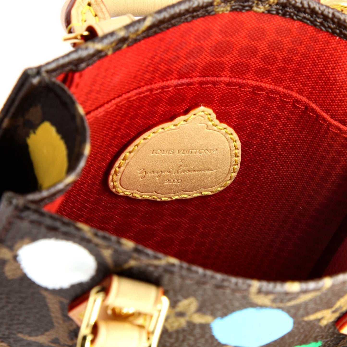 Louis Vuitton Petit Sac Plat Bag Yayoi Kusama Painted Dots Monogram Canvas