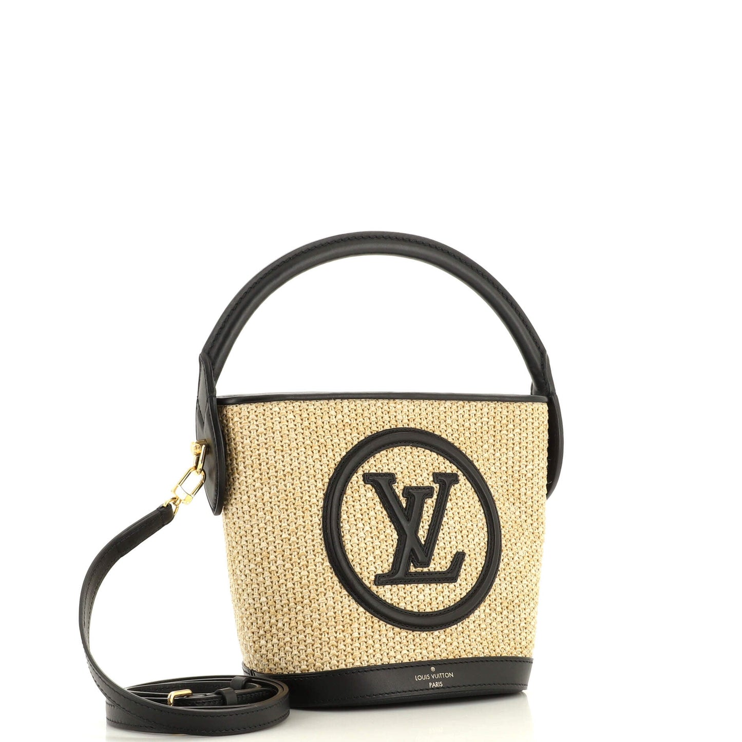 Louis Vuitton Petit Bucket NM Bag Raffia with Leather