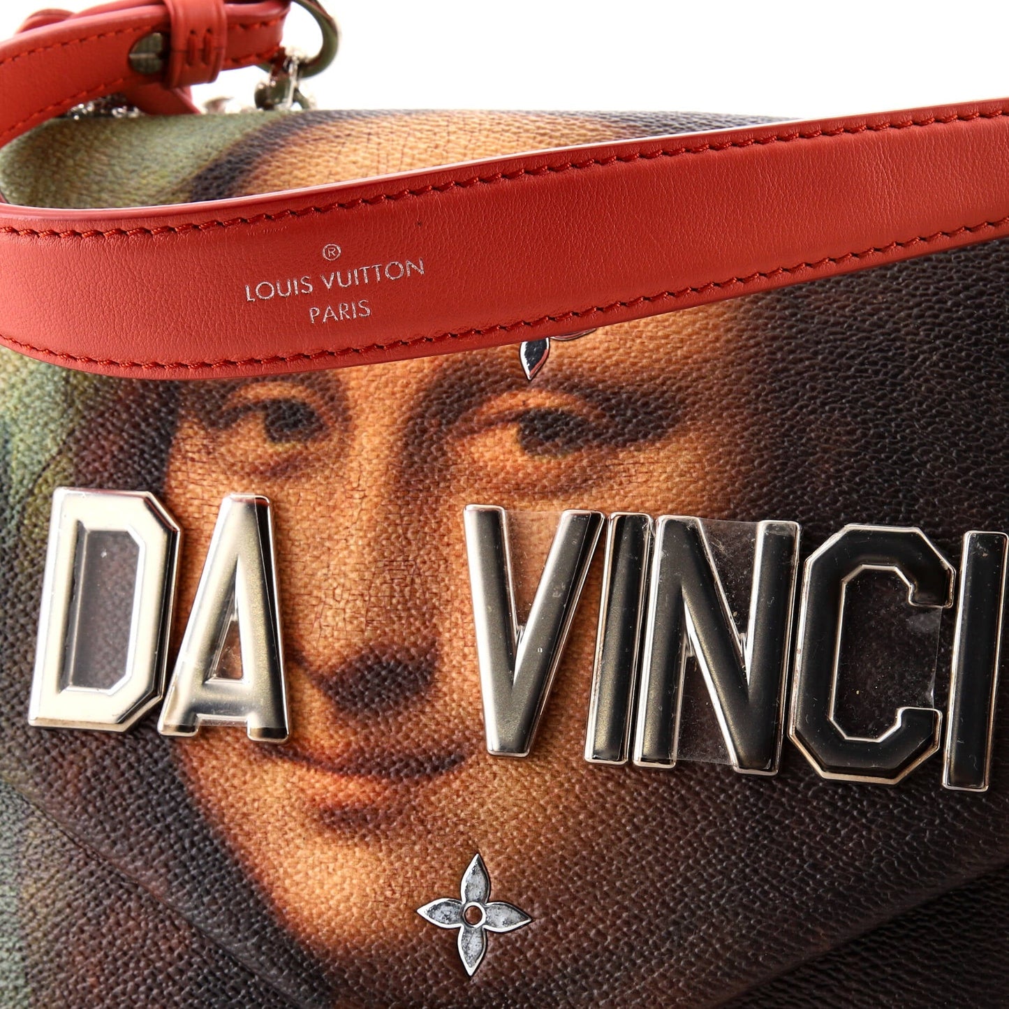 Louis Vuitton Chain Shoulder Bag Limited Edition Jeff Koons Da Vinci Print Canvas