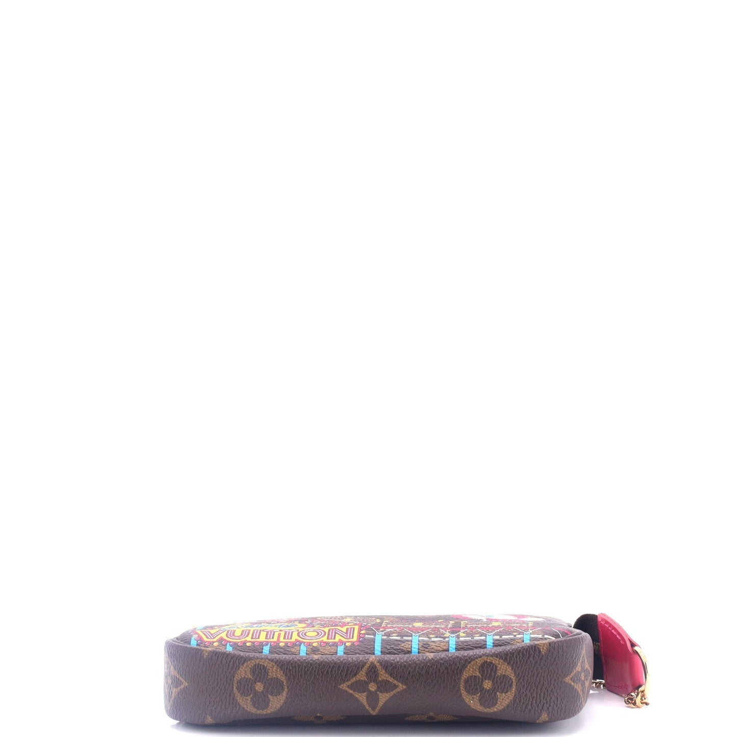 Louis Vuitton Pochette Accessoires Limited Edition Vivienne Xmas Monogram Canvas Mini