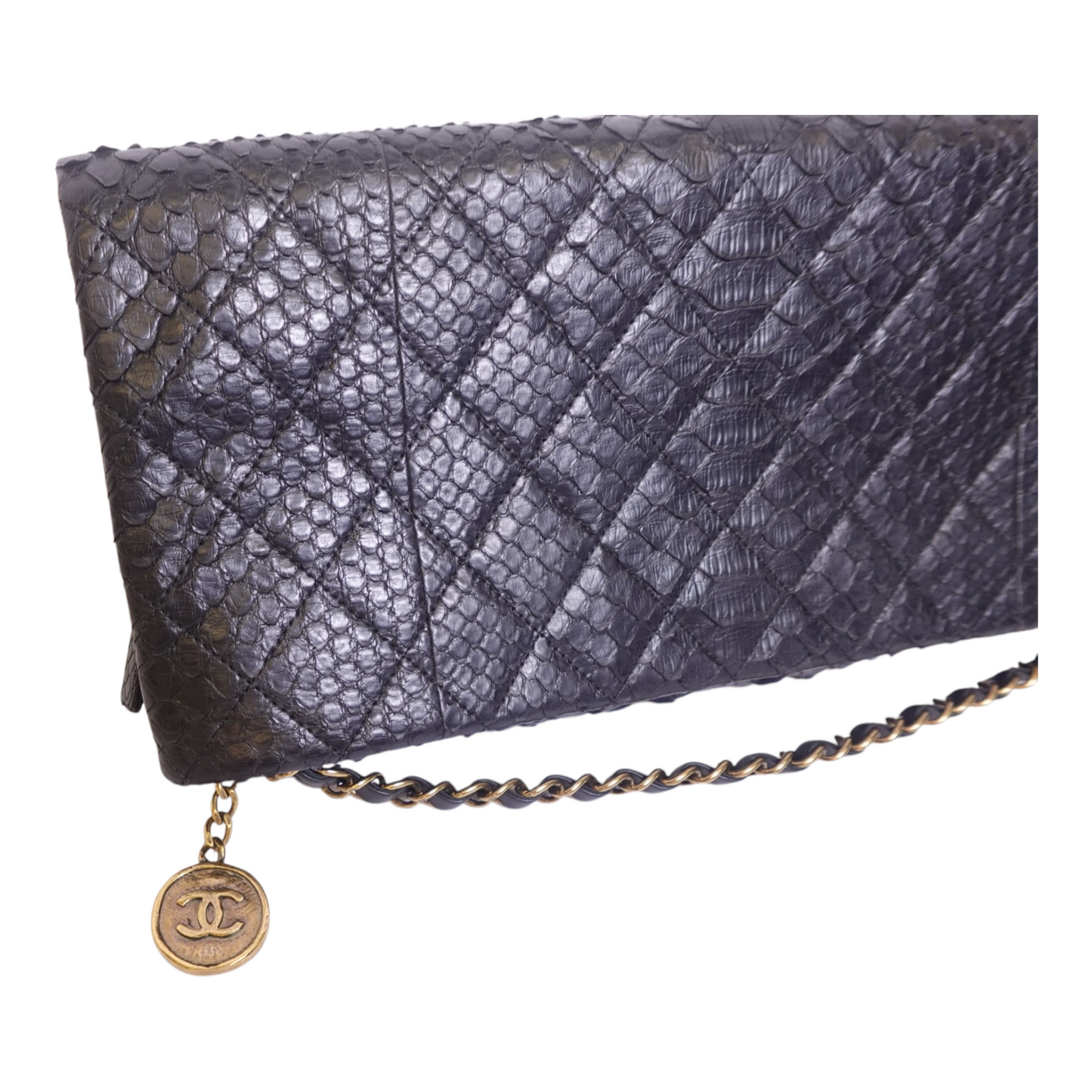 Chanel Python Medallion Clutch
