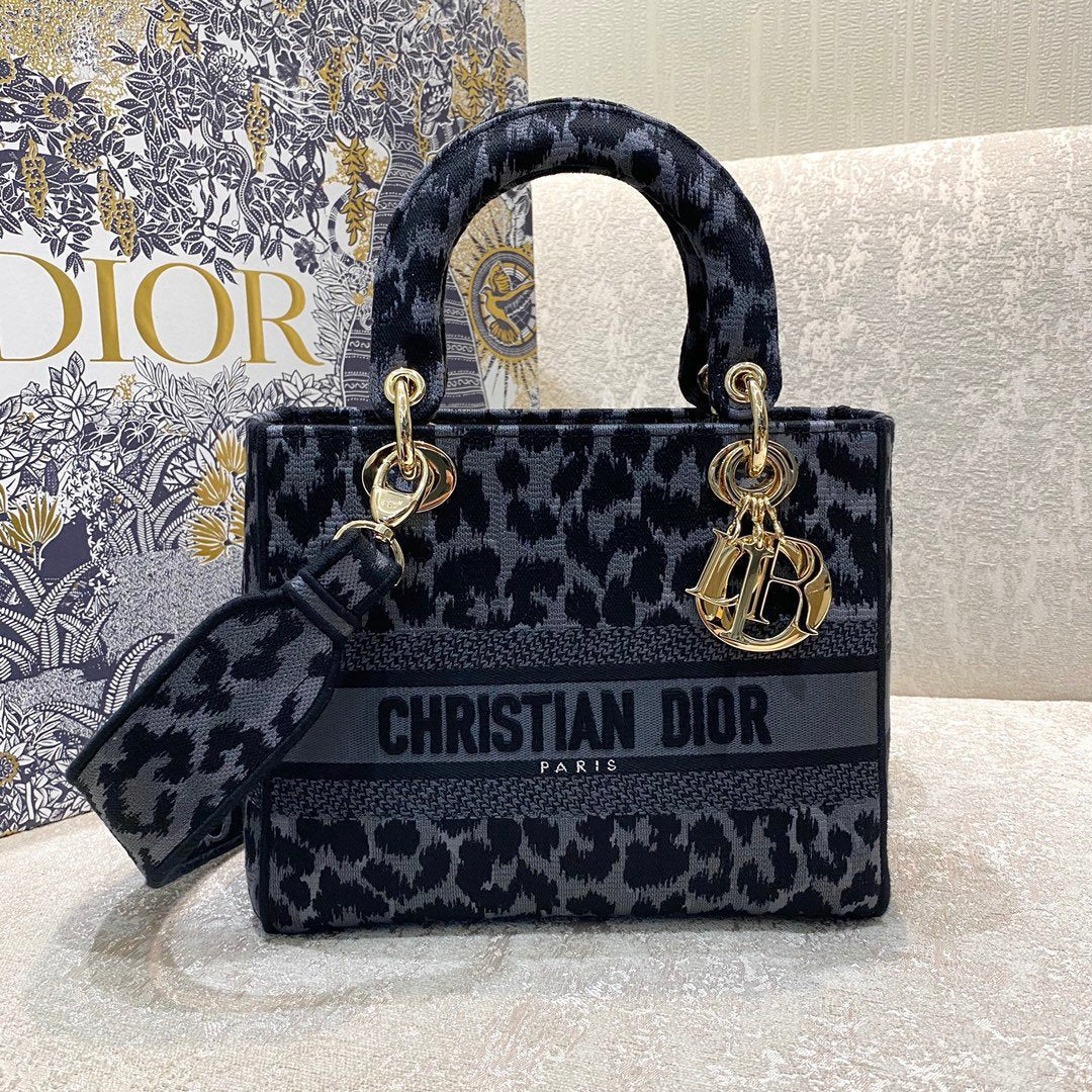 GLAMI MeGLAMIum Lady D-Lite Bag Blue and Black Mizza Embroidery, Blue and Black Handbags, Crossbody Bags, 24cm CD M0565ORGLAMI_M962