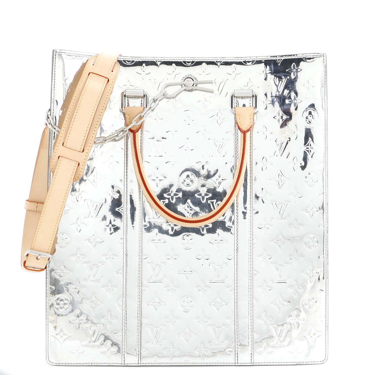 Louis Vuitton Sac Plat Bag Monogram Mirror Coated Canvas