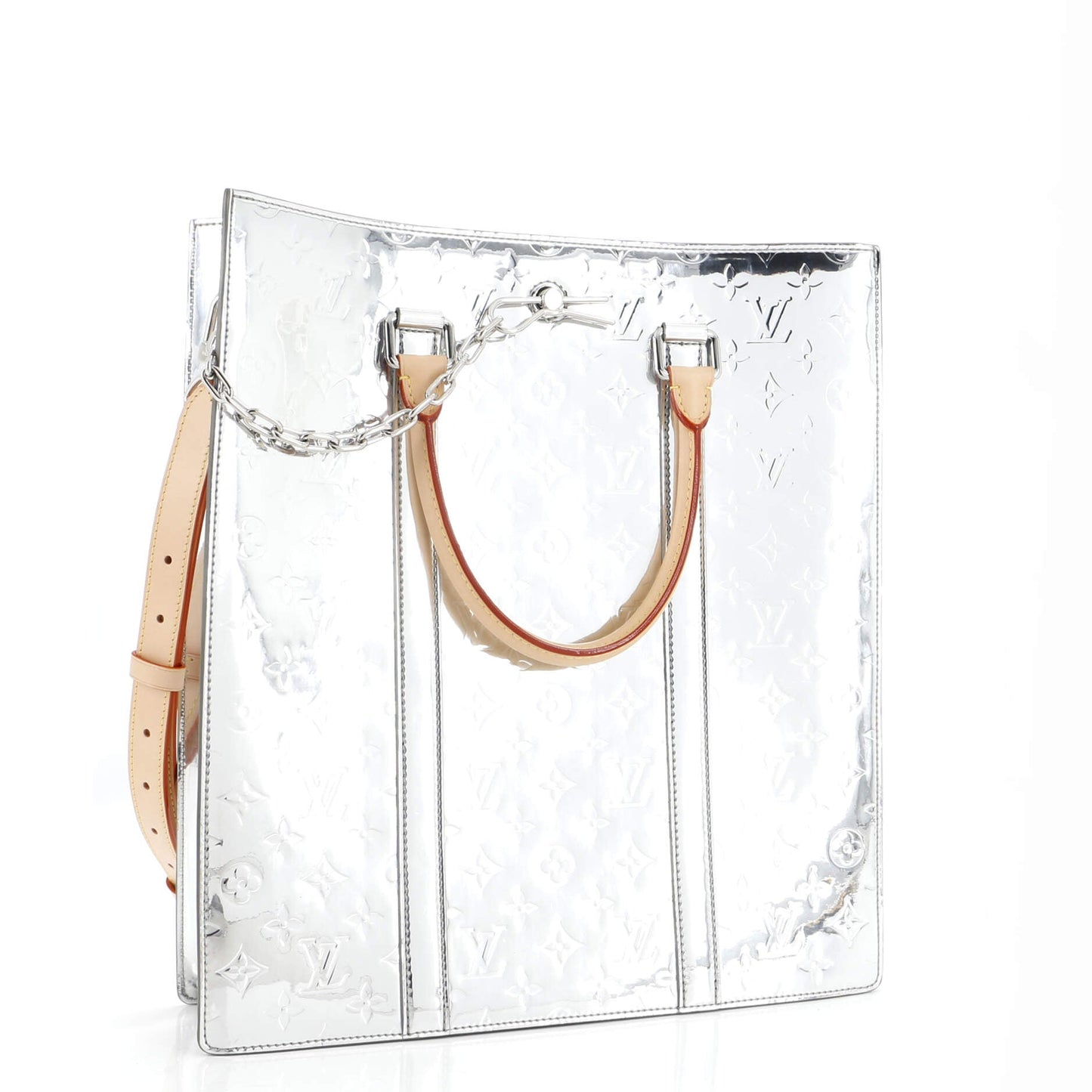 Louis Vuitton Sac Plat Bag Monogram Mirror Coated Canvas