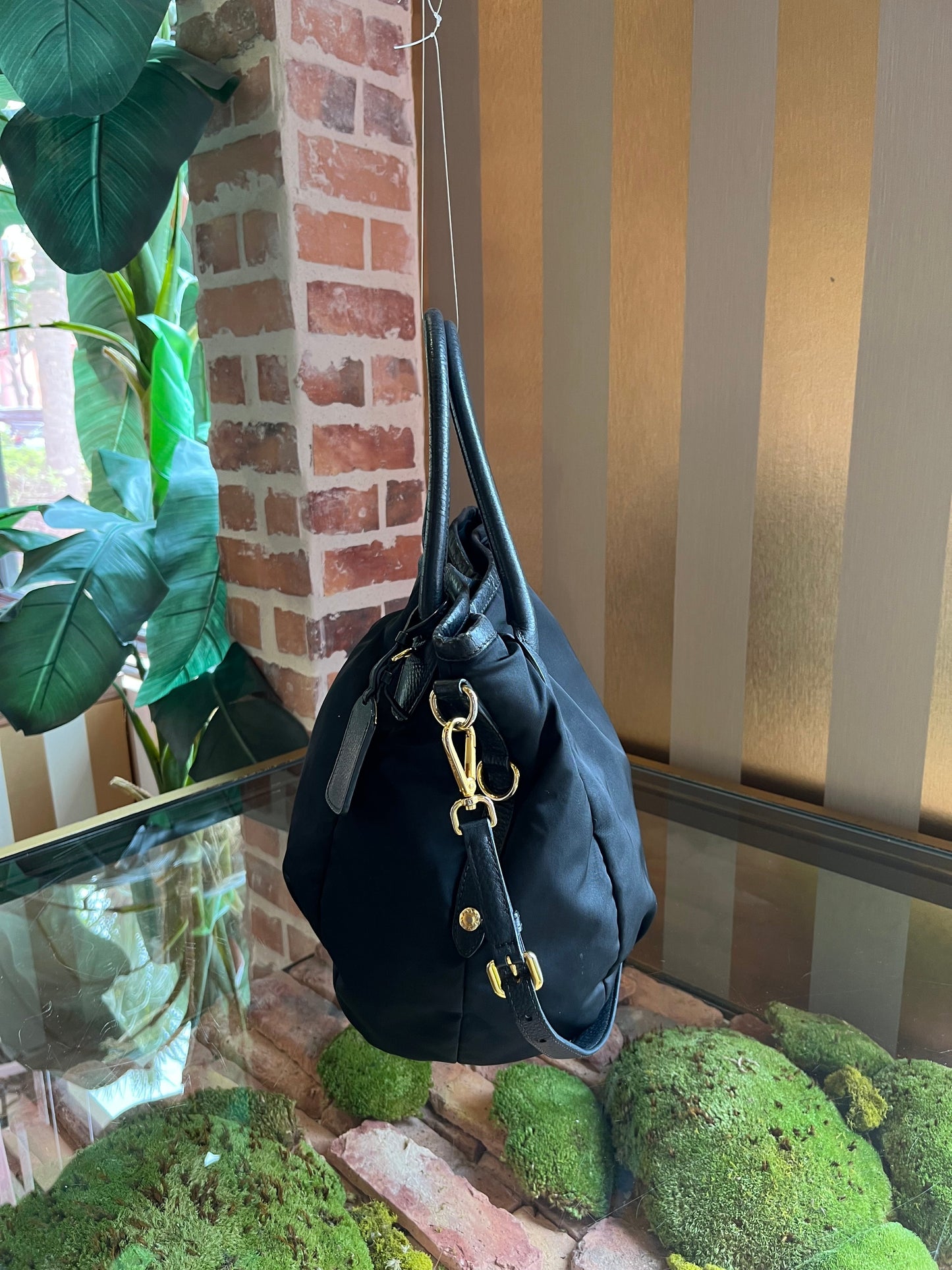 PRADA Nylon Black Two Way Shoulder Bag