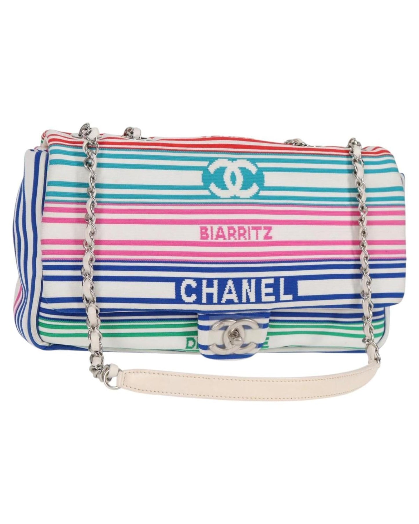 Chanel Biarritz Stripe Knitted Shoulder Bag