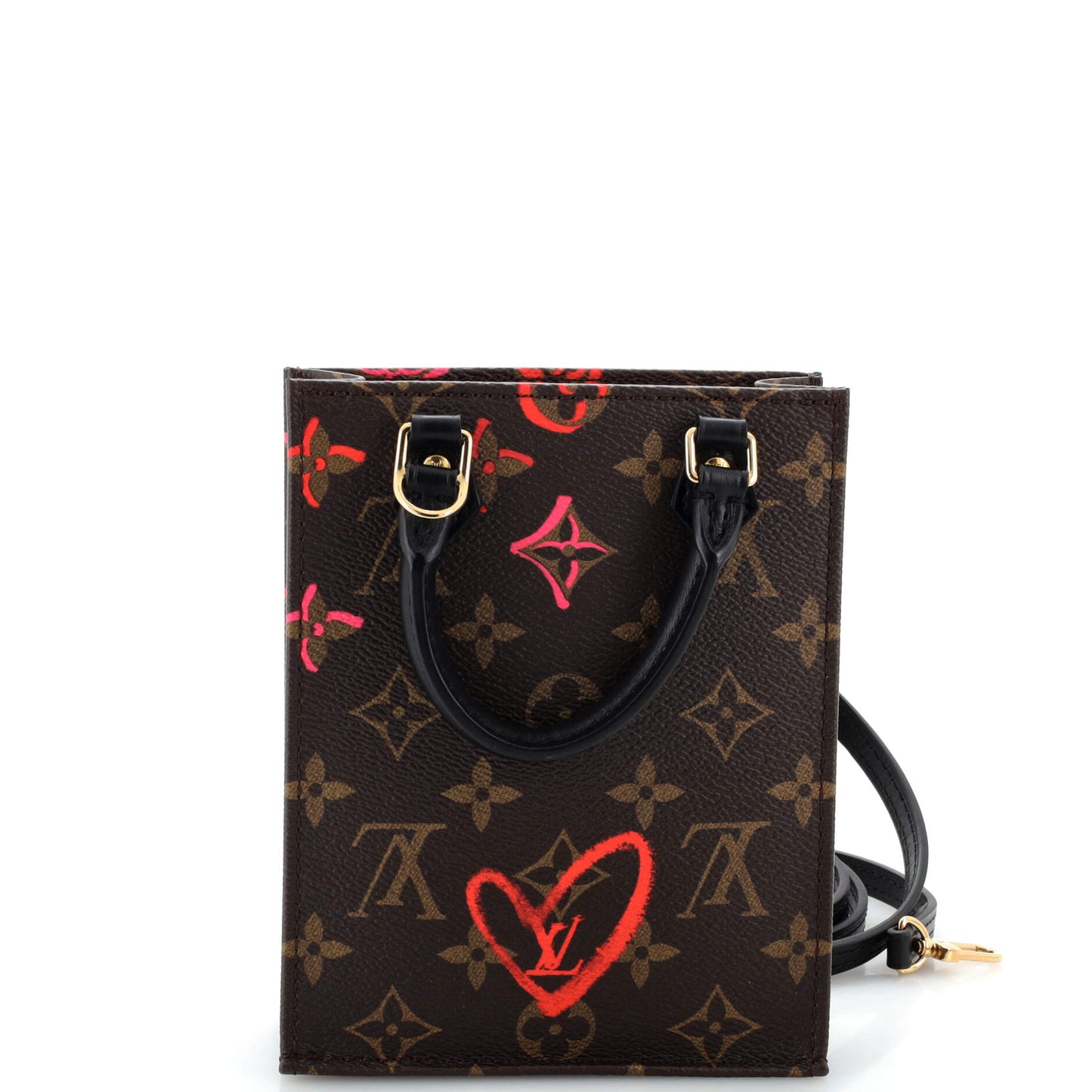 Louis Vuitton Petit Sac Plat Bag Limited Edition Fall in Love Monogram Canvas