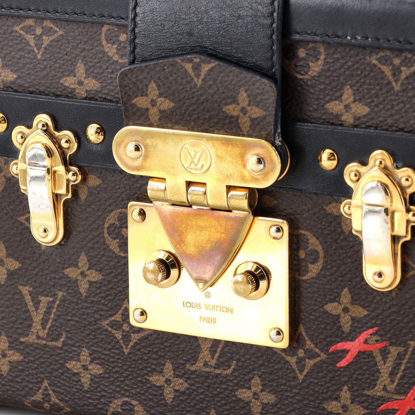 Louis Vuitton Petite Malle Handbag Monogram Canvas