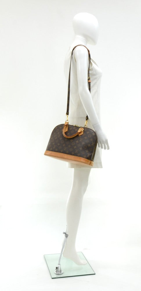Louis Vuitto Alma Monogram Canvas Handbag with Strap