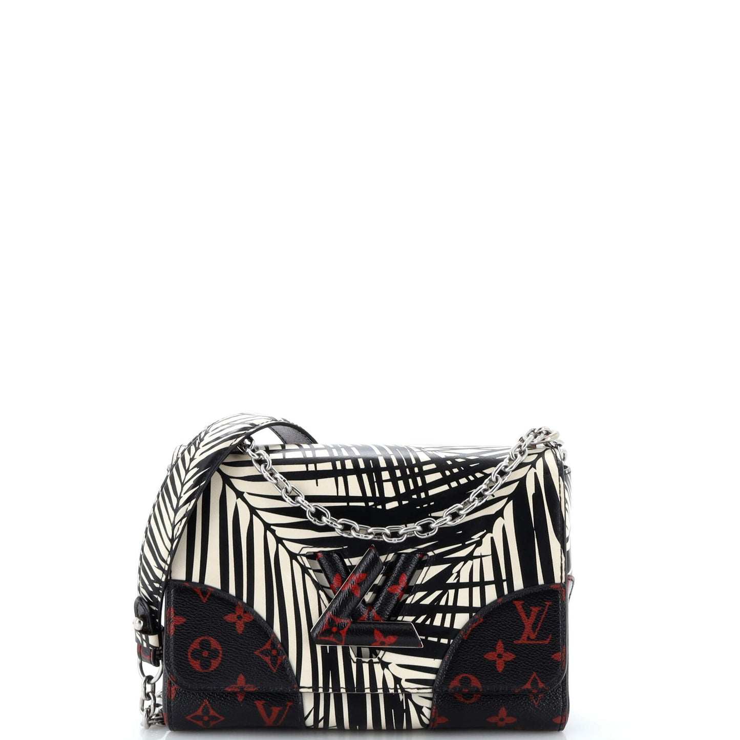 Louis Vuitton Twist Handbag Limited Edition Palm Print Leather with Monogram Infrarouge MM